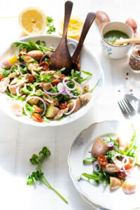 baby potato and mackerel salad